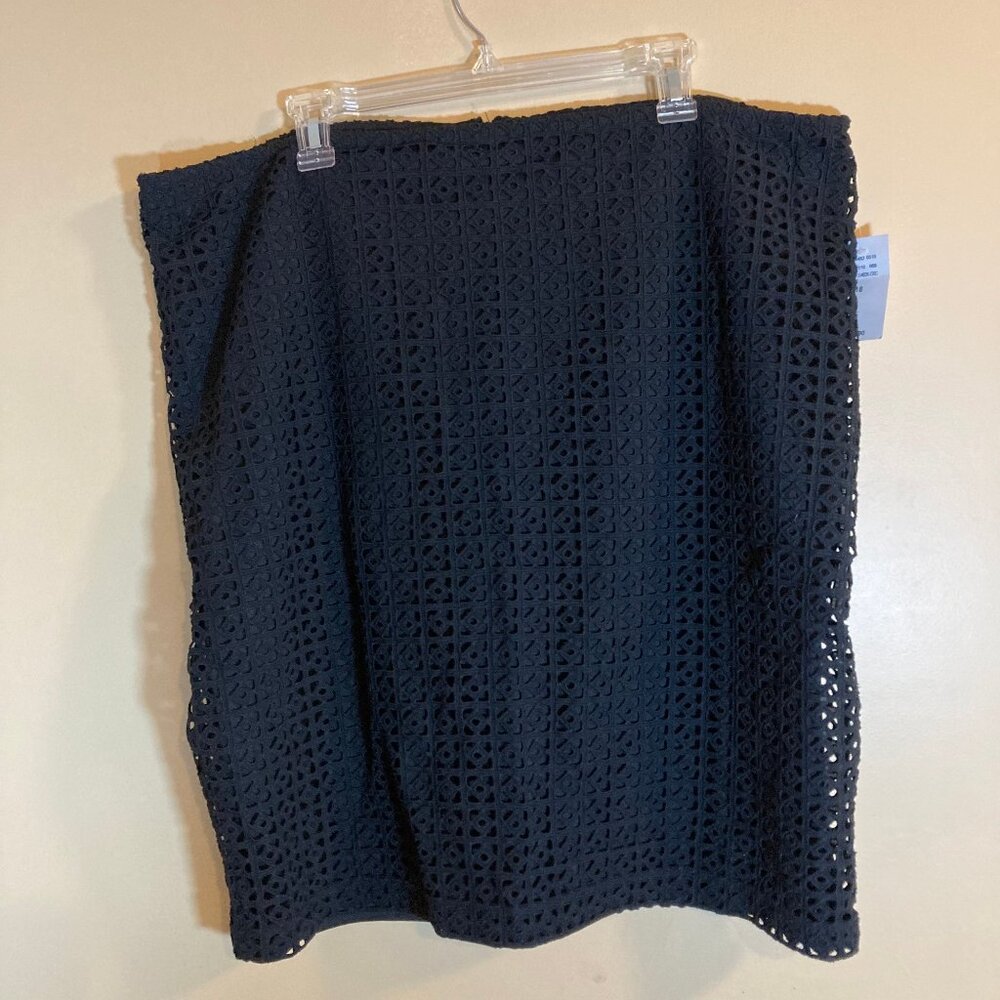 #55 Ricki's Black Layer Eyelet Lined Skirt, Size 18